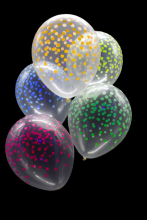 25 ballons ovales motif confettis fluo Ø30 cm