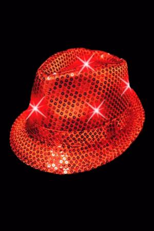 Chapeau à paillettes clignotant lumineux LED pour enfants et adultes, jazz,  danse, hip hop, fête de