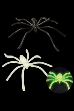 6 Araignées noires et phosphorescentes halloween