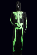 Costume Halloween squelette vert  XL