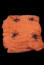 Toile d'araignée fluorescente UV Orange 20g + 2 araignées