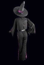 Costume sorcière lumineux (top+pantalon+chapeau) S