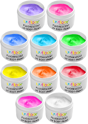 Pack maquillage fluorescent 10 couleurs - 150-200 visages