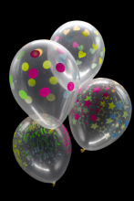 25 ballons ovales motif happy birthday fluo Ø30 cm