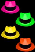 Chapeau borsalino jaune fluo - Années 80 - Magie du déguisement